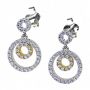  18K Gold And 18K Gold 18K Gold And 18K Gold Two-tone Diamond Earrings - Three-Quarter View -  981 - Thumbnail