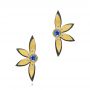 Two-tone Diamond And Blue Sapphire Pointed Tip Flower Climbers - Three-Quarter View -  107237 - Thumbnail