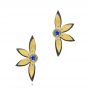 Two-tone Diamond And Blue Sapphire Pointed Tip Flower Climbers - Three-Quarter View -  107237 - Thumbnail