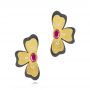 Two-tone Floral Diamond And Ruby Flower Climbers - Three-Quarter View -  107239 - Thumbnail