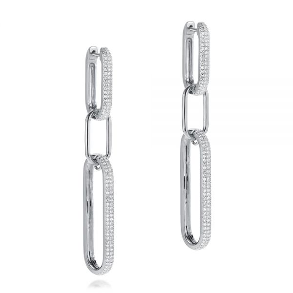  Platinum Platinum Versatile Diamond Link Earrings - Front View -  106984 - Thumbnail