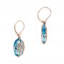 18k Rose Gold 18k Rose Gold Vintage Filigree Blue Topaz And Diamond Earrings - Front View -  101857 - Thumbnail
