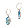 14k Rose Gold 14k Rose Gold Vintage Filigree Blue Topaz And Diamond Earrings - Front View -  101857 - Thumbnail