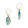 14k Yellow Gold 14k Yellow Gold Vintage Filigree Blue Topaz And Diamond Earrings - Front View -  101857 - Thumbnail