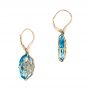 18k Yellow Gold 18k Yellow Gold Vintage Filigree Blue Topaz And Diamond Earrings - Front View -  101857 - Thumbnail