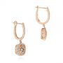 18k Rose Gold 18k Rose Gold Vintage-inspired Alexandrite And Diamond Earrings - Front View -  106012 - Thumbnail