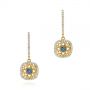 18k Yellow Gold 18k Yellow Gold Vintage-inspired Alexandrite And Diamond Earrings - Three-Quarter View -  106012 - Thumbnail