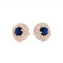 14k Rose Gold 14k Rose Gold Vintage-inspired Diamond And Blue Sapphire Earrings - Front View -  103276 - Thumbnail