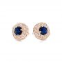 18k Rose Gold 18k Rose Gold Vintage-inspired Diamond And Blue Sapphire Earrings - Front View -  103276 - Thumbnail