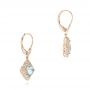 18k Rose Gold 18k Rose Gold Vintage Style Aquamarine Earrings - Front View -  101750 - Thumbnail