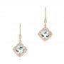 18k Rose Gold 18k Rose Gold Vintage Style Aquamarine Earrings - Three-Quarter View -  101750 - Thumbnail