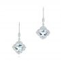  Platinum Platinum Vintage Style Aquamarine Earrings - Three-Quarter View -  101750 - Thumbnail