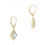 18k Yellow Gold 18k Yellow Gold Vintage Style Aquamarine Earrings - Front View -  101750 - Thumbnail