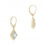 14k Yellow Gold 14k Yellow Gold Vintage Style Aquamarine Earrings - Front View -  101750 - Thumbnail