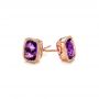 18k Rose Gold 18k Rose Gold Vintage-inspired Amethyst Stud Earrings - Front View -  103500 - Thumbnail