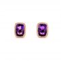 18k Rose Gold 18k Rose Gold Vintage-inspired Amethyst Stud Earrings - Three-Quarter View -  103500 - Thumbnail