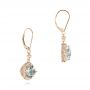 14k Rose Gold 14k Rose Gold Vintage-inspired Aquamarine And Diamond Earrings - Front View -  103609 - Thumbnail