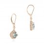 18k Rose Gold 18k Rose Gold Vintage-inspired Aquamarine And Diamond Earrings - Front View -  103609 - Thumbnail