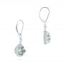 18k White Gold Vintage-inspired Aquamarine And Diamond Earrings - Front View -  103609 - Thumbnail