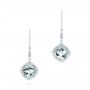 14k White Gold 14k White Gold Vintage-inspired Aquamarine And Diamond Earrings - Three-Quarter View -  103609 - Thumbnail