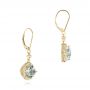 18k Yellow Gold 18k Yellow Gold Vintage-inspired Aquamarine And Diamond Earrings - Front View -  103609 - Thumbnail