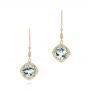 18k Yellow Gold 18k Yellow Gold Vintage-inspired Aquamarine And Diamond Earrings - Three-Quarter View -  103609 - Thumbnail