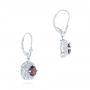 18k White Gold 18k White Gold Vintage-inspired Diamond And Iolite Drop Earrings - Front View -  103747 - Thumbnail