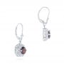 14k White Gold 14k White Gold Vintage-inspired Diamond And Iolite Drop Earrings - Front View -  103747 - Thumbnail