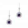  Platinum Platinum Vintage-inspired Diamond And Iolite Drop Earrings - Three-Quarter View -  103747 - Thumbnail