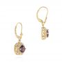 14k Yellow Gold 14k Yellow Gold Vintage-inspired Diamond And Iolite Drop Earrings - Front View -  103747 - Thumbnail