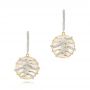 18k Yellow Gold White Mother Of Pearl And Diamonds Mini Luna Earrings