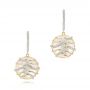 18k Yellow Gold 18k Yellow Gold White Mother Of Pearl And Diamonds Mini Luna Earrings - Three-Quarter View -  102494 - Thumbnail