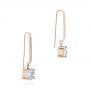 14k Rose Gold 14k Rose Gold White Topaz And Diamond Earrings - Front View -  105846 - Thumbnail