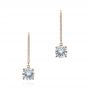 18k Rose Gold 18k Rose Gold White Topaz And Diamond Earrings - Three-Quarter View -  105846 - Thumbnail