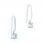 14k White Gold White Topaz And Diamond Earrings - Front View -  105846 - Thumbnail