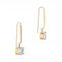 18k Yellow Gold 18k Yellow Gold White Topaz And Diamond Earrings - Front View -  105846 - Thumbnail