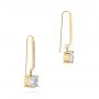 14k Yellow Gold 14k Yellow Gold White Topaz And Diamond Earrings - Front View -  105846 - Thumbnail