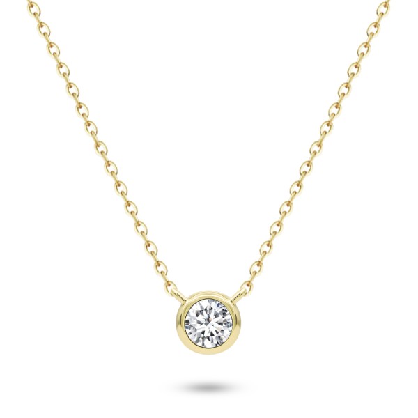 Bezel Set Round Diamond Necklace - Image