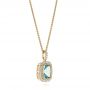 14k Yellow Gold 14k Yellow Gold Aquamarine And Diamond Halo Pendant - Front View -  103734 - Thumbnail