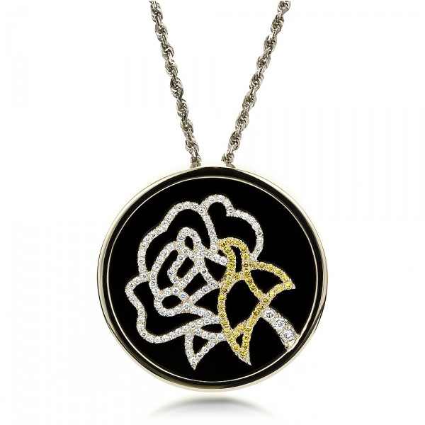 Custom Diamond Rose Pendant - Image