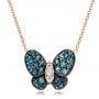 14k Rose Gold 14k Rose Gold Alexandrite And Diamond Butterfly Pendant - Three-Quarter View -  100720 - Thumbnail