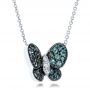 14k White Gold 14k White Gold Alexandrite And Diamond Butterfly Pendant - Flat View -  100720 - Thumbnail