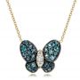 14k Yellow Gold 14k Yellow Gold Alexandrite And Diamond Butterfly Pendant - Three-Quarter View -  100720 - Thumbnail