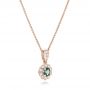 14k Rose Gold 14k Rose Gold Alexandrite And Diamond Halo Pendant - Flat View -  102514 - Thumbnail