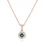 18k Rose Gold 18k Rose Gold Alexandrite And Diamond Halo Pendant - Three-Quarter View -  102514 - Thumbnail