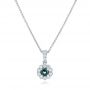  Platinum Platinum Alexandrite And Diamond Halo Pendant - Three-Quarter View -  102514 - Thumbnail