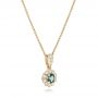 18k Yellow Gold 18k Yellow Gold Alexandrite And Diamond Halo Pendant - Flat View -  102514 - Thumbnail