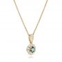 14k Yellow Gold 14k Yellow Gold Alexandrite And Diamond Halo Pendant - Flat View -  102514 - Thumbnail