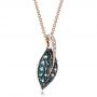 14k Rose Gold 14k Rose Gold Alexandrite And Diamond Leaf Pendant - Flat View -  100721 - Thumbnail