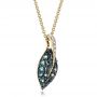 18k Yellow Gold 18k Yellow Gold Alexandrite And Diamond Leaf Pendant - Flat View -  100721 - Thumbnail